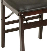 Load image into Gallery viewer, Cosco Wood Folding Chair with vinyl seat &amp; Ladder Back, 2 pack, Espresso