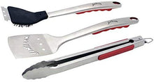 Load image into Gallery viewer, Jim Beam JB0160 Soft Grip Handle Grilling Tools Set (3-Piece), Silver