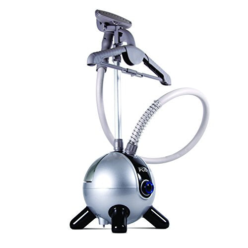 The Laundry POD LP401UPS Full Size Upright Clothes Steamer Wrinkle Release + Sterilizer for Garments, Laundry, Linen, Drapery + Cleaning with Quick Heat, Fabric Brush & Hanger Silver