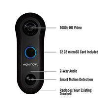 Load image into Gallery viewer, Night Owl Security 1080p Smart Doorbell with 32GB microSD Card, Black (WDB2-32SD)