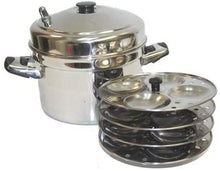 Load image into Gallery viewer, TABAKH IC-205 5-Rack Stainless Steel Idli Cooker with Strong Handles,Silver,Medium