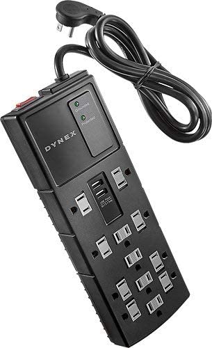 Dynex 12-Outlet/2-USB Surge Protector Black