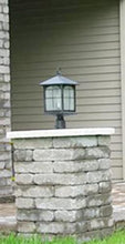 Load image into Gallery viewer, Home Decorators Collection Brimfield 3-Light Outdoor Aged Iron Post Light
