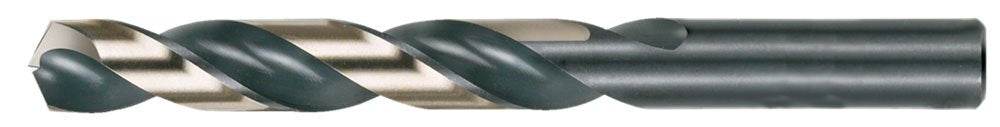 Cle-Line C18006 Heavy Duty Jobber Length Drill, High Speed Steel, Black and Gold Finish, Straight Shank, 135-Degree Split Point, 5/32