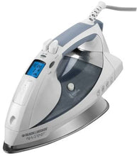 Load image into Gallery viewer, Black &amp; Decker D6000 All-Temp Steam Iron with Stainless-Steel Soleplate, White/Grey