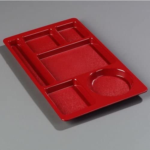 Carlisle (61505) Omni-Directional Compartment Trays, Set of 24 (15-Inch x 8-3/4-Inch, Plastic, Red)