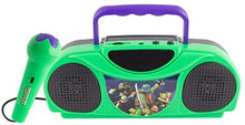 Load image into Gallery viewer, Teenage Mutant Ninja Turtles Radio Karaoke Kits, 16365 Little Star Music Player, Portable radio FM/AM radio, Includes a corded microphone &amp; Adds a retro feel, Durable handle, Green