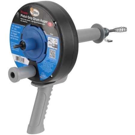 Cobra 85625 1/4-Inch by 25-Feet Pistol Grip Power Drum Auger with drill attachment
