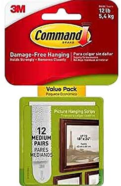 Command 2363829 Medium Picture Hanging Strip 12/Pack (17204-12ES)