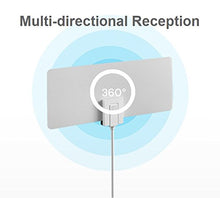 Load image into Gallery viewer, One For All HDTV Indoor Antenna for 1080P 4K Free TV Channels, 25 Miles Reception Range, 10ft Coax Cable Included, Thin Dual Color Design White/Black, Model 14503