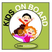 Load image into Gallery viewer, Premium Kick Mats by Baby Mushroom (2 Pack) - Superior Quality Waterproof Car Seat Back Protectors w/Storage and Reinforced Corners. Bonus Kids on Board Decal! Protects Upholstery, Fabric &amp; Leather.