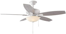 Load image into Gallery viewer, Hampton Bay North Pond 52 in. Matte White LED Ceiling Fan with Light Kit Works with Google Assistant and Alexa