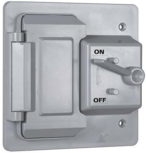 2-Gang Weatherproof Cover, Plastic, Toggle/GFCI, Gray