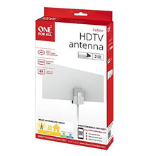 Load image into Gallery viewer, One For All HDTV Indoor Antenna for 1080P 4K Free TV Channels, 25 Miles Reception Range, 10ft Coax Cable Included, Thin Dual Color Design White/Black, Model 14503