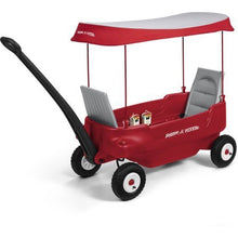 Load image into Gallery viewer, Radio Flyer Deluxe All-Terrain Pathfinder Wagon with Canopy All-terrain air tires for a smooth ride