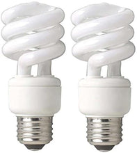 Load image into Gallery viewer, TCP 689143 CFL Mini Spring A Lamp - 60 Watt Equivalent (only 14W used) Soft White (2700k) Spiral Light Bulb - 3 pack
