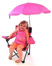 Load image into Gallery viewer, Redmon Beach Baby Kids Camp Chair with Carry Umbrella &amp; Matching Tote Bag, Hot Pink