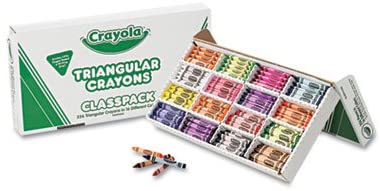 Classpack Triangular Crayons, 16 Colors, 256/BX, Sold as 1 Box