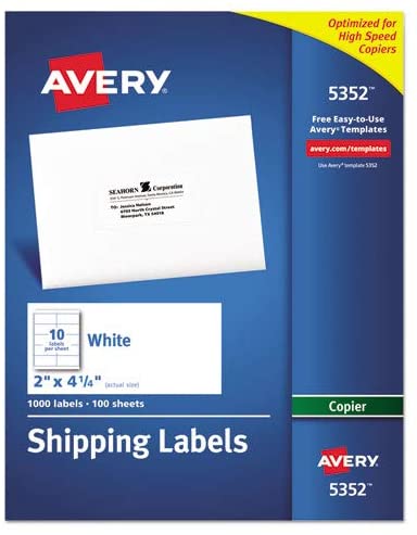 AVE5352 - Avery Self-Adhesive Shipping Labels for Copiers