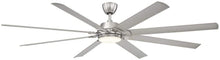 Load image into Gallery viewer, Glenmeadow 84 in. LED Outdoor Brushed Nickel Ceiling Fan with Remote Control