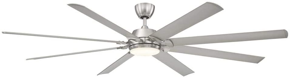 Glenmeadow 84 in. LED Outdoor Brushed Nickel Ceiling Fan with Remote Control