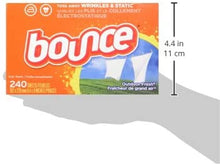 Load image into Gallery viewer, Bounce Fabric Softener and Dryer Sheets, Outdoor Fresh, 240 Count
