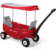 Load image into Gallery viewer, Radio Flyer Deluxe All-Terrain Pathfinder Wagon with Canopy All-terrain air tires for a smooth ride