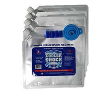 Load image into Gallery viewer, Cooler Shock 4 Mid Size Freeze Packs 10&quot;x 9&quot; - No More Ice! Reusable. You Add Water &amp; Save!