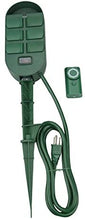 Load image into Gallery viewer, Woods 59785WD 6-Outlet Yard Stake Timer with Photocell and Wireless Remote Control (Green)