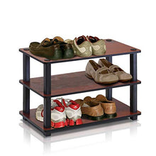 Load image into Gallery viewer, Furinno 13080DC/BK Turn-S-Tube 3-Tier Shoe Rack, Dark Cherry/Black