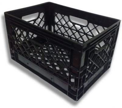 3 Pack Black Heavy Duty Rectangular Stackable Dairy Milk Crates