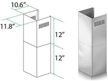 Load image into Gallery viewer, Z Line SK-KZ 2-12" Short Chimney Pieces for 7' to 8' Ceilings, Stainless