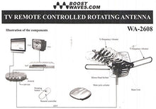 Load image into Gallery viewer, BoostWaves Supreme Amplified Outdoor Remote Controlled HDTV UHF VHF Antenna FM Radio 360 Degree Motorized Rotation Kit with 50ft RG6 and Clips Works UP to 2 TV&#39;s- Premium Flagship Model!