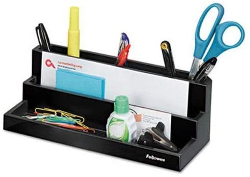 Designer Suites Desktop Organizer, 11 1/8 x 5 x 3 7/8, Black Pearl