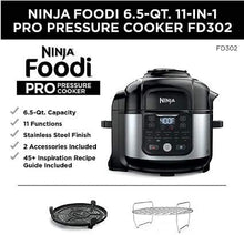 Load image into Gallery viewer, Ninja Foodi 6.5qt Pro 11-in-1 FD302 Sous Vide, Pressure Cooker, Air Fryer/Crisper, Dehydrate, Slow Cook, Steam, Make Yogurt, Bake/Roast, Sear/Sauté, and Keep Foods Warm Inside the Pot, with a Stainless Finish PLUS 2 Accessories