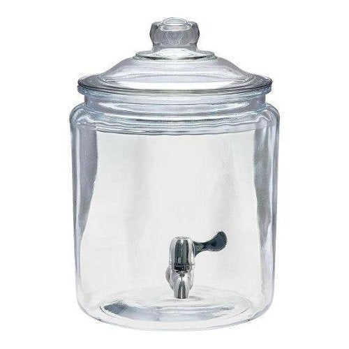 Anchor Hocking Heritage Hill Glass Beverage Dispenser with Spigot, 2 Gallon