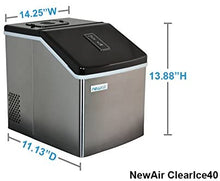 Load image into Gallery viewer, NewAir Countertop Clear Ice Maker Machine, Makes 40 lbs of Ice, Portable Stainless Steel, ClearIce40