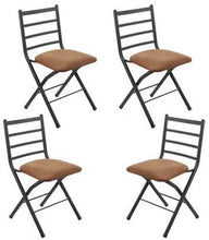 Load image into Gallery viewer, Two-Tone Ladder Back Folding Chair with Microfiber Seat, 4-Pack
