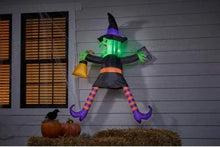Load image into Gallery viewer, Home Accents Holiday Cyber Distributors Halloween Inflatable Outdoor Crashing Witch Decoration - 5 Feet Tall