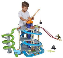 Load image into Gallery viewer, Action Packed and Thrilling AF Ultimate Dino City Garage,with 5 Die-Cast Vehicles Included,Lights and Sounds,Standing Over 3 Feet Tall and Storing up to 50 Die-Cast Vehicles,Great Gift Idea