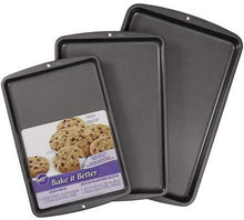 Load image into Gallery viewer, Wilton Bake It Better 3-Piece Cookie Sheet Pan Set, Non-Stick