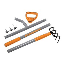 Load image into Gallery viewer, Ergieshovel ERG-CLTV45 4 Tine Garden Soil w/54 Shaft, 5 in 1 Piece Forged Steel Head Cultivator, Gray/Orange
