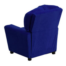 Load image into Gallery viewer, Contemporary Blue Microfiber Kids Recliner with Cup Holder