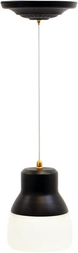 It's Exciting Lighting IEL-5778 Glass Pendant Nickel IR LED Light With Brushed Nickel And Frosted Glass Shade, Battery Operated With 24 Included LEDs