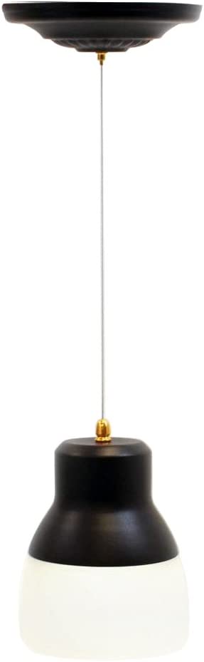 It's Exciting Lighting IEL-5778 Glass Pendant Nickel IR LED Light With Brushed Nickel And Frosted Glass Shade, Battery Operated With 24 Included LEDs