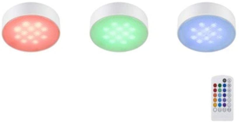 3-led Puck lights with remote