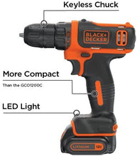 Load image into Gallery viewer, BLACK+DECKER 12V MAX Cordless Drill/Driver (BDCDD12C)