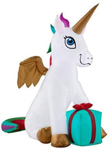 Load image into Gallery viewer, Home Accents Christmas Pegasus Unicorn 5 ft. LED Inflatable