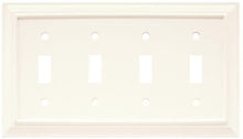 Load image into Gallery viewer, Wood Architectural 4 Toggle Wall Plate - White
