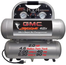 Load image into Gallery viewer, 4.6 Gallon GMC SYCLONE 4620A Ultra Quiet and Oil Free Air Compressor